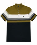 Olive Contrast Striped Polo