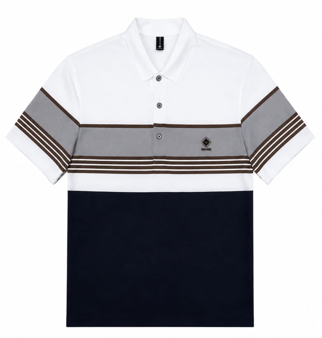 Ivory Striped Polo